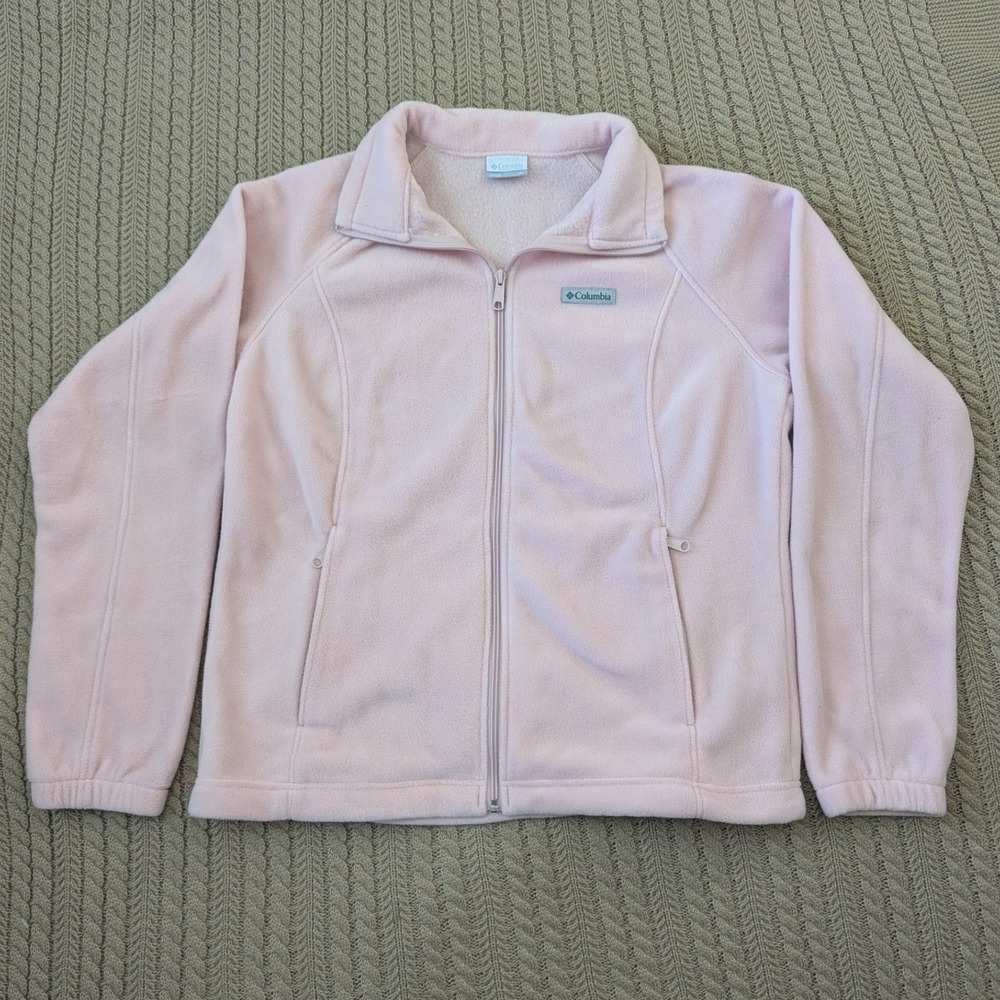 Columbia Benton Springs Full Zip Fleece Jacket Pink XL Light Pink Woman